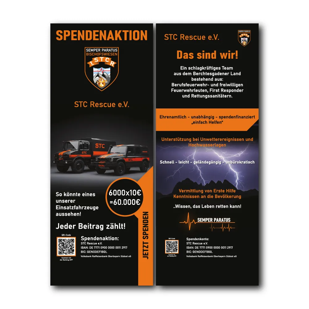 STC Rescue Aufsteller Design